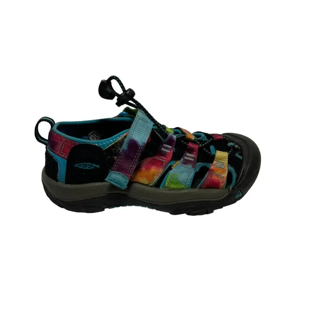 Keen Newport H2 Kids Size 1 Black Rainbow Tie Dye 1018441 Sandals Water Shoes